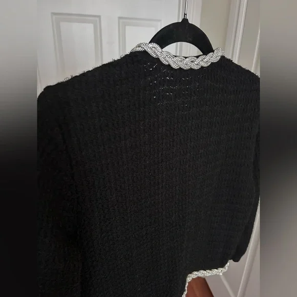 NWT Alice + Olivia Akira Embellished Trim Cardigan M